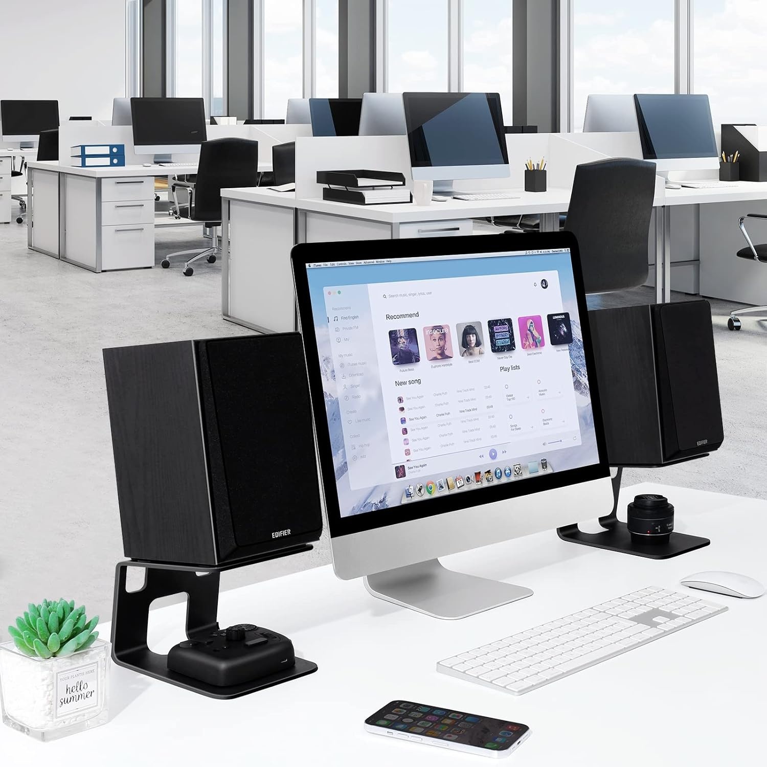 image:imageVAYDEER Desktop Speaker Stands with Vibration Absorption Pads Metal Speaker Stands Pair Support Up to 40lbsBookshelf Speaker Stands for Better Audio Experience 709 x 551 x 512 inchsingle layer