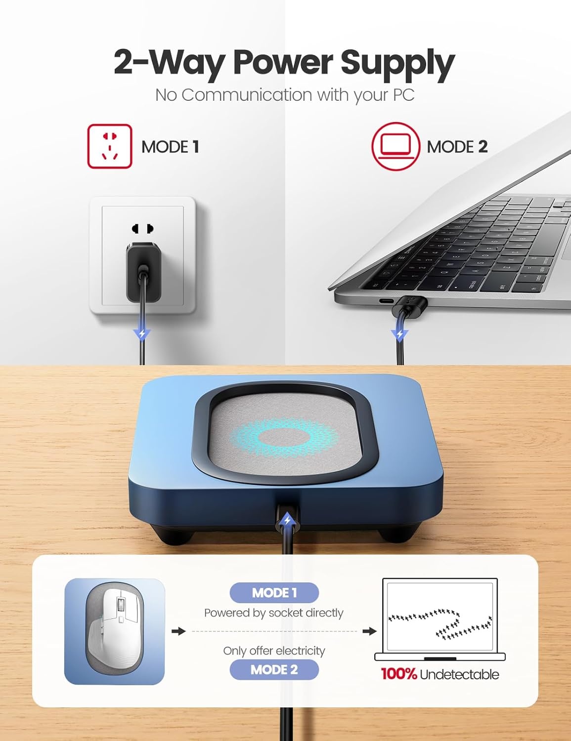 image:imageVaydeer Enlarged Turntable Mouse Mover Max 3 Mouse Jiggler with Adjustable Intervals UserFriendly Buttons and LED Display Mouse Shaker Wiggler to Keep Your PC AwakeCoil