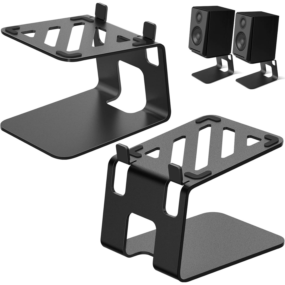 image:imageVAYDEER Desktop Speaker Stands with Vibration Absorption Pads Metal Speaker Stands Pair Support Up to 40lbsBookshelf Speaker Stands for Better Audio Experience 709 x 551 x 512 inchsingle layer
