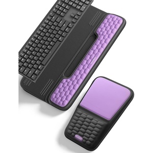 image:imageVaydeer Keyboard Stand and Mouse Pad Set with Wrist Rest Soft Memory Foam Wrist Support Ergonomic Wrist Cushion for Desk Relieves Carpal Tunnel Pain Palm Hand Typing for Office Home GamingPurple and Black