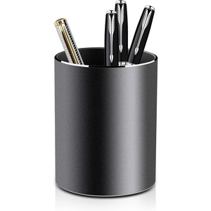 image:imageVaydeer Metal Pen Holder Aluminum Pencil Holder for desk Round Desktop Organizer and Black Pencil Cup for Office School Home and Stationary Supplies 315 x 315 x 394 InchesBlack