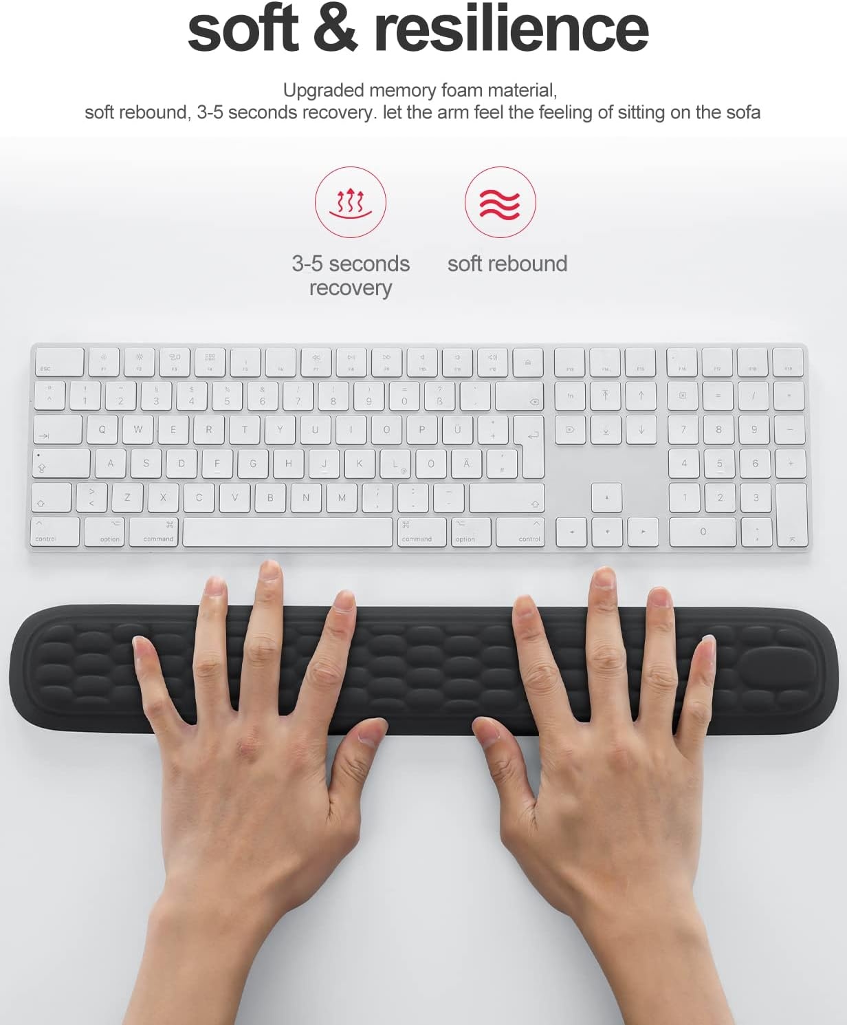 image:imageVAYDEER Wrist Rest Set Keyboard and Mouse Wrist Rest Ergonomic Gel Pad for Desk Memory Foam Support for Office Gaming Computer Laptop Mac Black