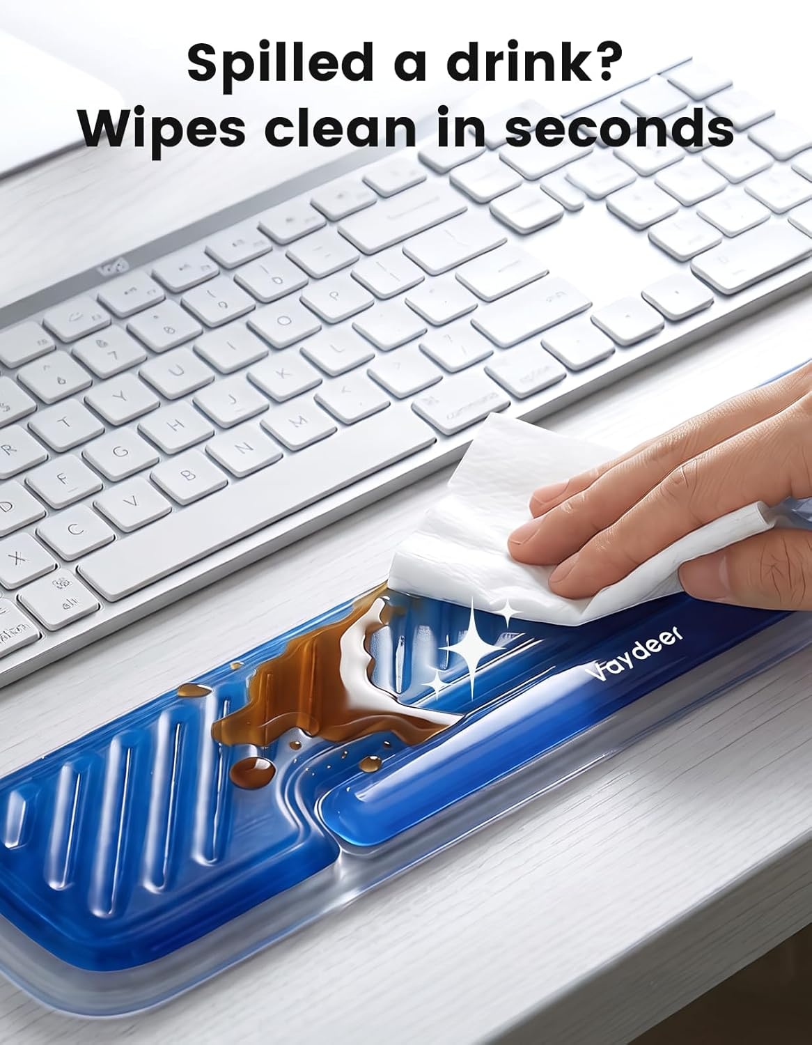 image:imageVaydeer Gel Keyboard Wrist Rest and Mouse Pad with Wrist Rest Set Ergonomic Wrist Support for Desk Computer Wrist Pad for Home Office Gaming Remote Work Carpal Tunnel Pain ReliefChampagne