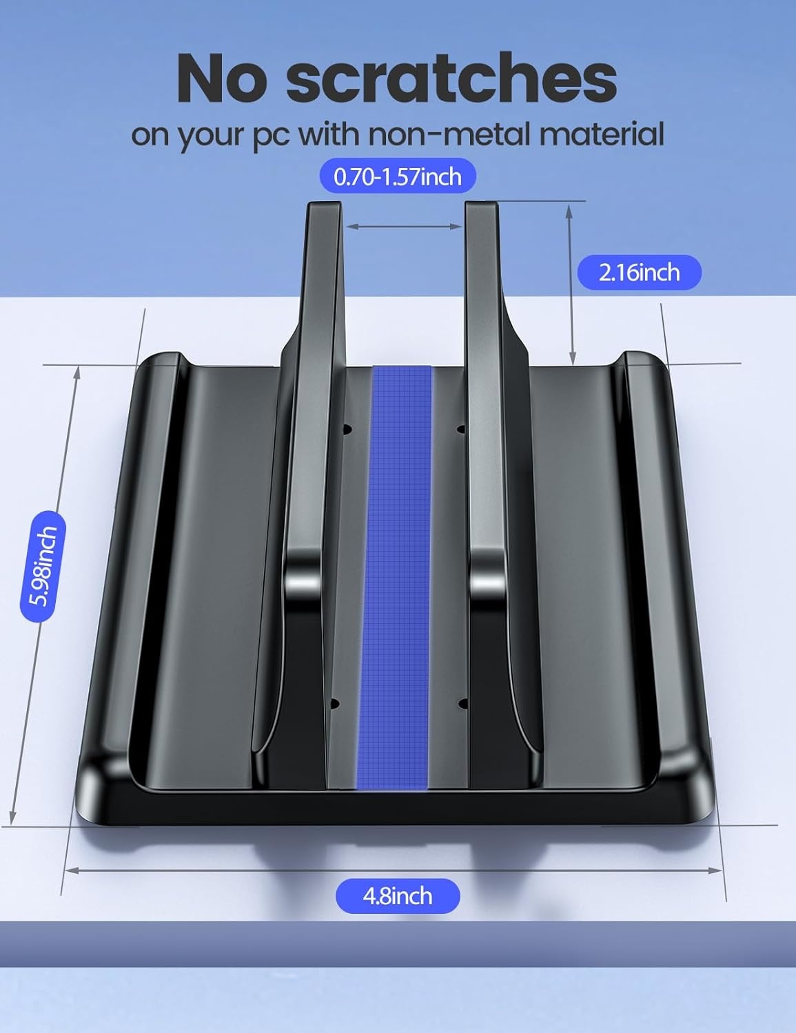 image:imageVaydeer Vertical Laptop Stand Holder Organizer Plastic Adjustable Desktop Notebook Dock SpaceSaving 3 in 1 for All MacBook Pro AirMacHPDellMicrosoft SurfaceLenovoup to 173 inches BlackBlack