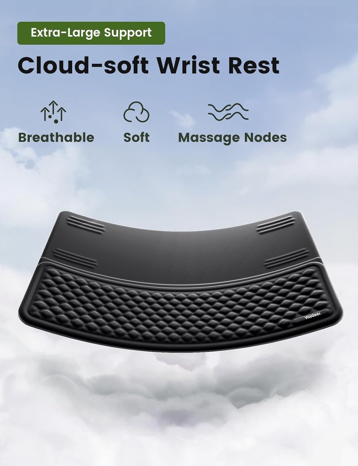 image:imageVaydeer Wrist Rest with Keyboard Stand Computer Wrist Support Pad Ergonomic Keyboard Riser Holder Lifter Tray with Wrist Pad Memory Foam Desk Cushion Palm Hand Typing for Office Home SchoolPinkBlack