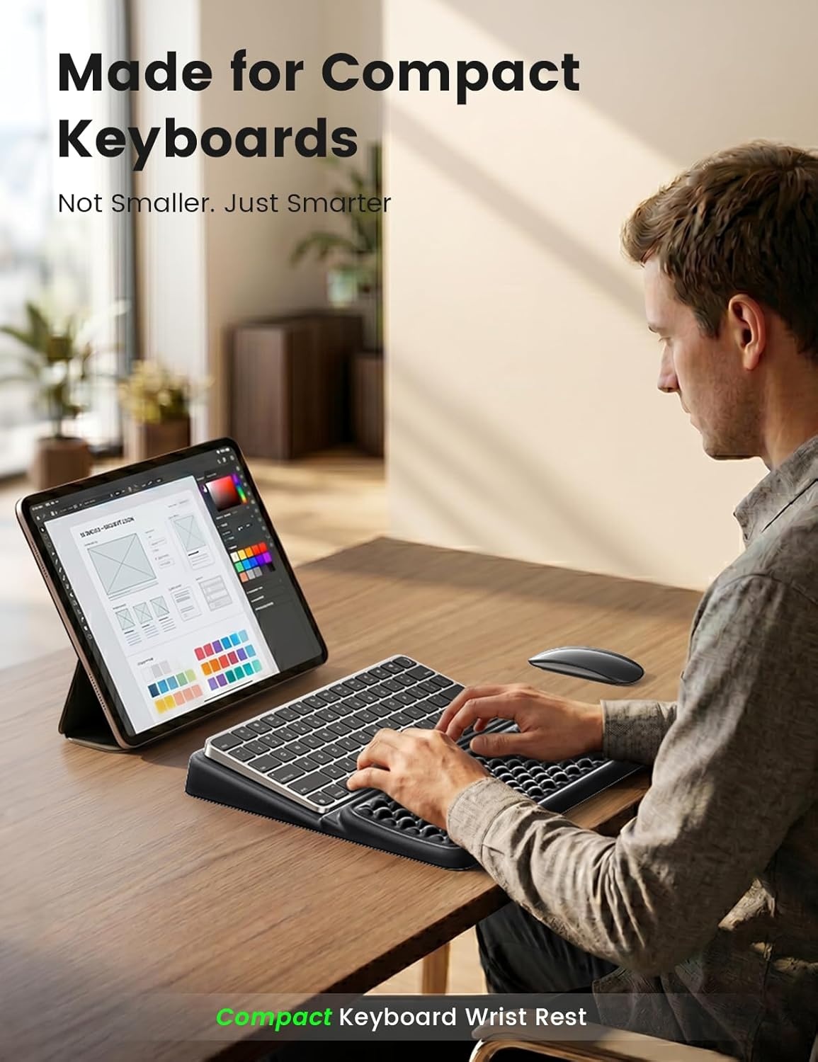 image:imageVaydeer Wrist Rest with Keyboard Stand Computer Wrist Support Pad Ergonomic Keyboard Riser Holder Lifter Tray with Wrist Pad Memory Foam Desk Cushion Palm Hand Typing for Office Home SchoolPinkBlack