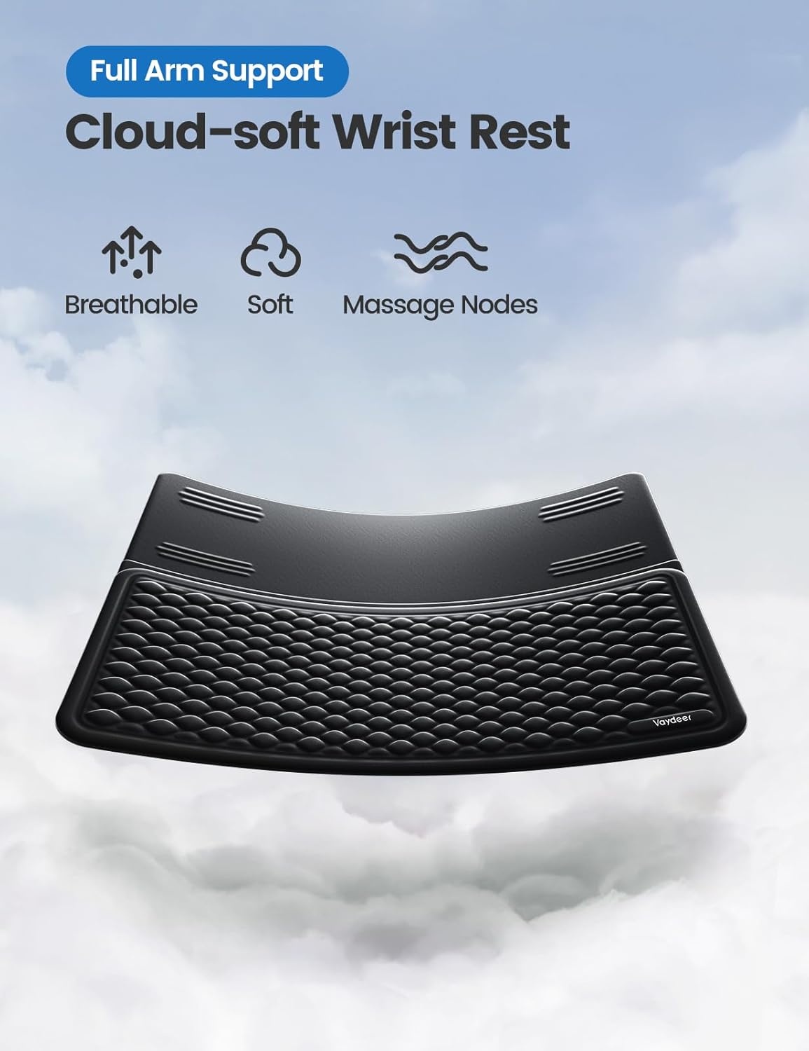 image:imageVaydeer Wrist Rest with Keyboard Stand Computer Wrist Support Pad Ergonomic Keyboard Riser Holder Lifter Tray with Wrist Pad Memory Foam Desk Cushion Palm Hand Typing for Office Home SchoolPinkBlack
