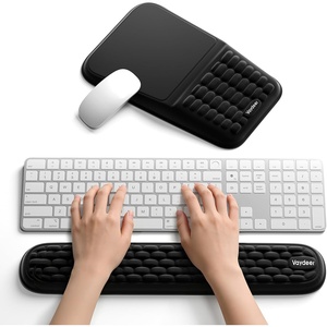 image:image2in1 Keyboard amp Mouse Wrist Rest Set  Ergonomic PainRelief Support Memory Foam Wrist Cushion with 8 Slope amp Massage Nubs NonSlip PU Base Relieves Wrist Pain amp Carpal Tunnel from Long TypingBlack