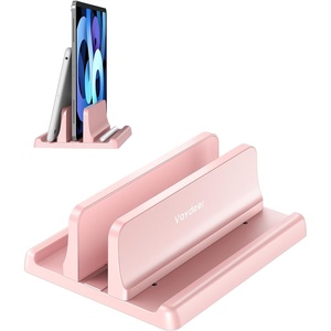 image:imageVaydeer Vertical Laptop Stand Holder Organizer Plastic Adjustable Desktop Notebook Dock SpaceSaving 3 in 1 for All MacBook Pro AirMacHPDellMicrosoft SurfaceLenovoup to 173 inches BlackPink