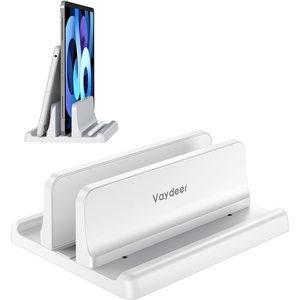 image:imageVaydeer Vertical Laptop Stand Holder Organizer Plastic Adjustable Desktop Notebook Dock SpaceSaving 3 in 1 for All MacBook Pro AirMacHPDellMicrosoft SurfaceLenovoup to 173 inches BlackWhite
