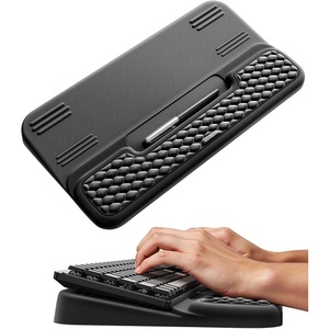 image:imageVaydeer Wrist Rest with Keyboard Stand Computer Wrist Support Pad Ergonomic Keyboard Riser Holder Lift Tray with Wrist Pad Soft Memory Foam Desk Cushion Palm Arm Hand Typing for Office Home GiftBlack