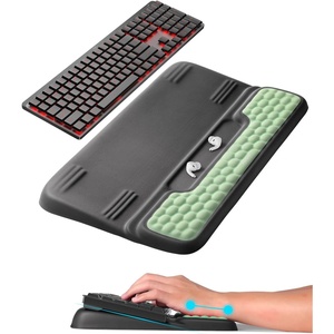 image:imageVaydeer Wrist Rest with Keyboard Stand Computer Wrist Support Pad Ergonomic Keyboard Riser Holder Lift Tray with Wrist Pad Soft Memory Foam Desk Cushion Palm Arm Hand Typing for Office Home GiftGreen and Black