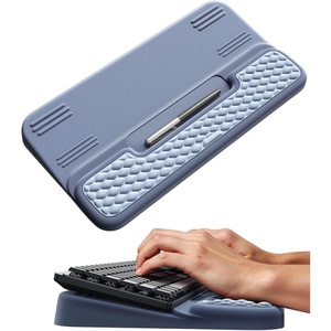 image:imageVaydeer Wrist Rest with Keyboard Stand Computer Wrist Support Pad Ergonomic Keyboard Riser Holder Lift Tray with Wrist Pad Soft Memory Foam Desk Cushion Palm Arm Hand Typing for Office Home GiftLight and Dark Blue