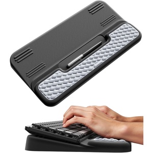 image:imageVaydeer Wrist Rest with Keyboard Stand Computer Wrist Support Pad Ergonomic Keyboard Riser Holder Lift Tray with Wrist Pad Soft Memory Foam Desk Cushion Palm Arm Hand Typing for Office Home GiftBlack and Gray