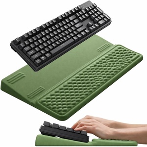 image:imageVaydeer Wrist Rest with Keyboard Stand Computer Wrist Support Pad Ergonomic Keyboard Riser Holder Lifter Tray with Wrist Pad Memory Foam Desk Cushion Palm Hand Typing for Office Home SchoolPinkOlive Green