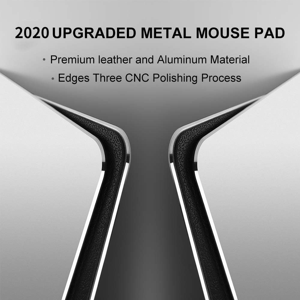 image:imageVaydeer Hard Metal Aluminum Mouse Pad Clear Modern Smooth Magic Ultra Thin Double Side Design Mouse Mat Waterproof Fast and Accurate Control Compatible for Gaming and Office Silver 1181X945 InchSilver