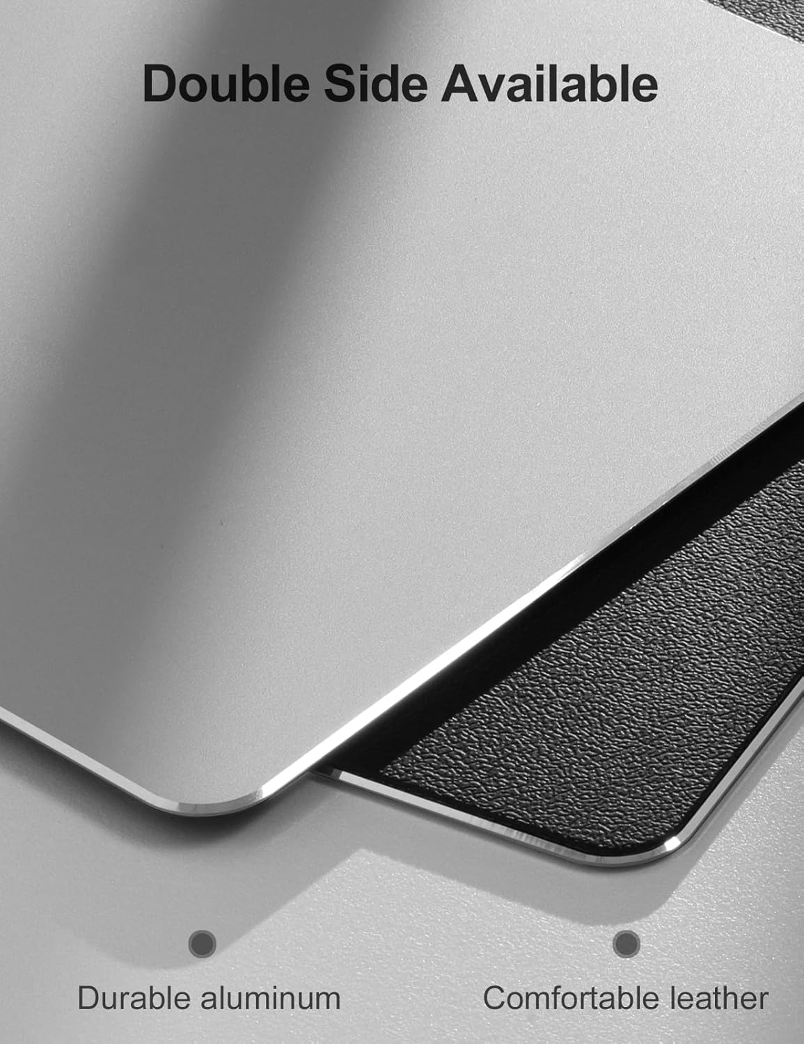 image:imageVaydeer Hard Metal Aluminum Mouse Pad Clear Modern Smooth Magic Ultra Thin Double Side Design Mouse Mat Waterproof Fast and Accurate Control Compatible for Gaming and Office Silver 1181X945 InchSilver