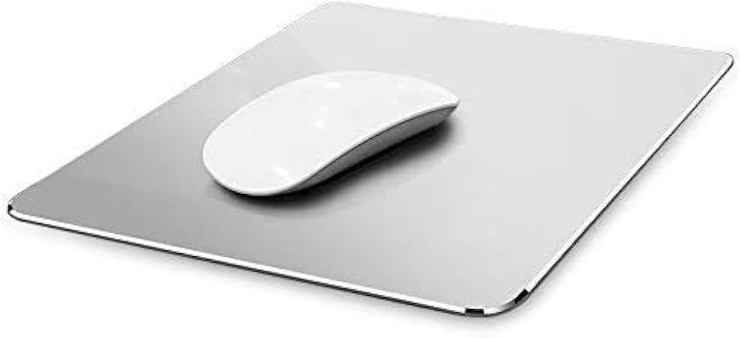 image:imageVaydeer Hard Metal Aluminum Mouse Pad Clear Modern Smooth Magic Ultra Thin Double Side Design Mouse Mat Waterproof Fast and Accurate Control Compatible for Gaming and Office Silver 1181X945 InchSilver