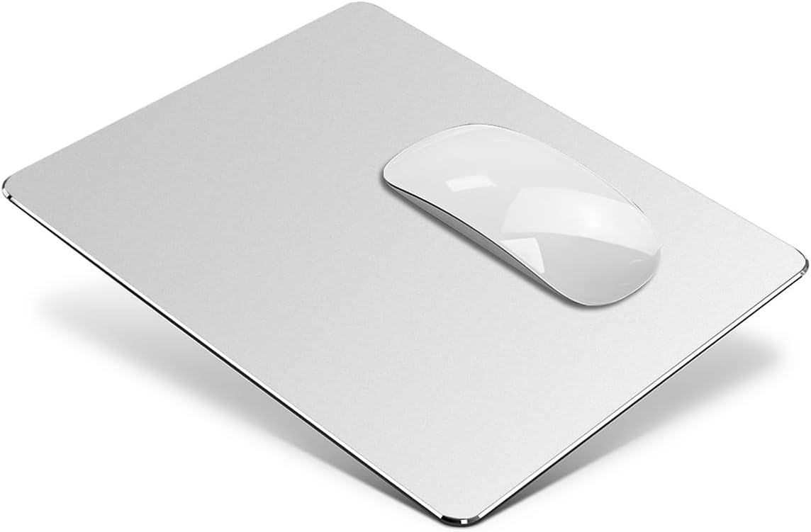 image:imageVaydeer Hard Metal Aluminum Mouse Pad Clear Modern Smooth Magic Ultra Thin Double Side Design Mouse Mat Waterproof Fast and Accurate Control Compatible for Gaming and Office Silver 1181X945 InchSilver