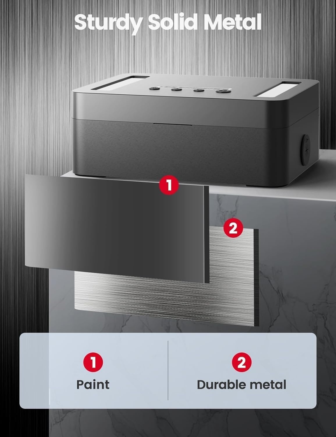 image:imageVaydeer Metal Timed Lock Box Phone Lockbox with Timer Time Locking Safe SelfControl Container with USB C ChargeChild Lock Audio Prompt Time Release Storage Locker for PhoneiPad MiniMedicineBlack
