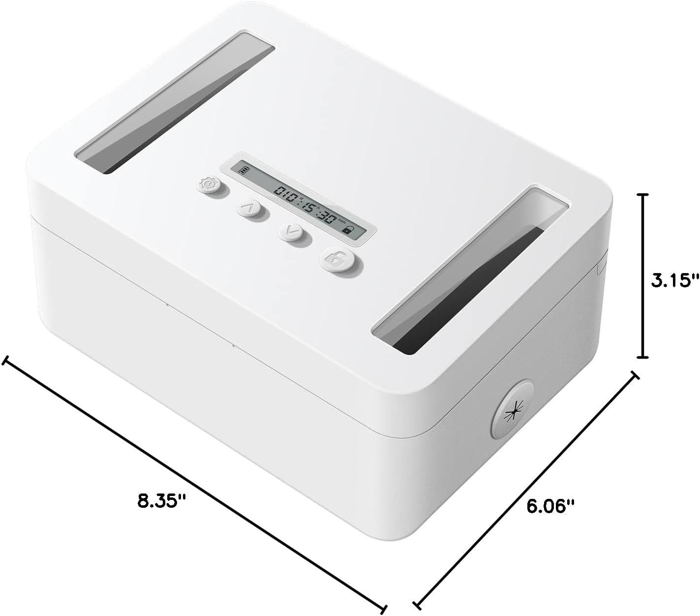 image:imageVaydeer Metal Timed Lock Box Phone Lockbox with Timer Time Locking Safe SelfControl Container with USB C ChargeChild Lock Audio Prompt Time Release Storage Locker for PhoneiPad MiniMedicineWhite