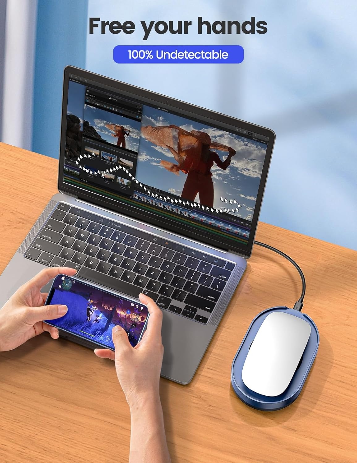 image:imageVaydeer Undetectable Mouse Mover M4 Mouse Jiggler Device with ONOff Switch DriverFree Shaker Wiggler Mouse Movement Simulation for Computer Awakening Gift Ideal for MenWomenRiver Blue