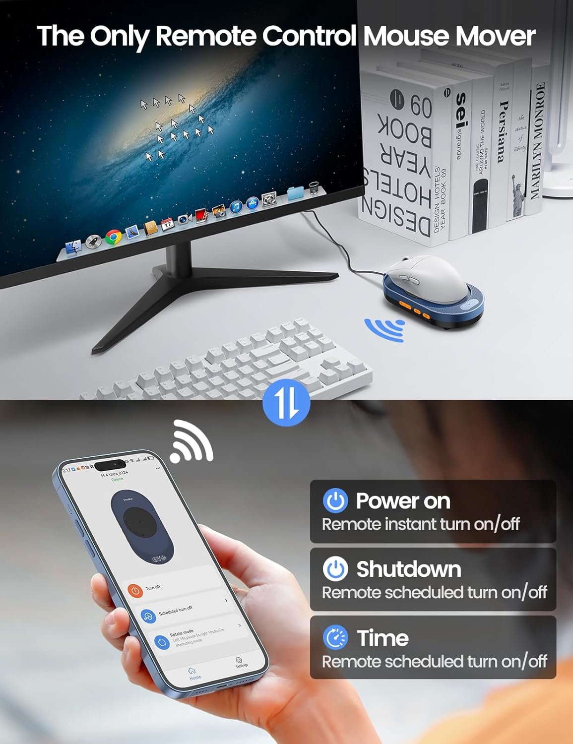 image:imageVaydeer Undetectable Mouse Mover M4 Mouse Jiggler Device with ONOff Switch DriverFree Shaker Wiggler Mouse Movement Simulation for Computer Awakening Gift Ideal for MenWomenNavy Blue