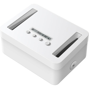 image:imageVaydeer Metal Timed Lock Box Phone Lockbox with Timer Time Locking Safe SelfControl Container with USB C ChargeChild Lock Audio Prompt Time Release Storage Locker for PhoneiPad MiniMedicineWhite