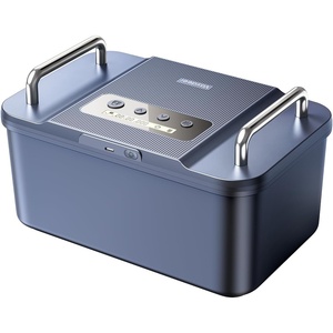 image:imageVaydeer Safe Timed Lock Box with Dual Metal HandlesPhone Lock Box with Timer Unplug from Phone Video Game Social Media Craving SelfControl Lockable Storage Box for Focus amp SelfControlBlackBlue