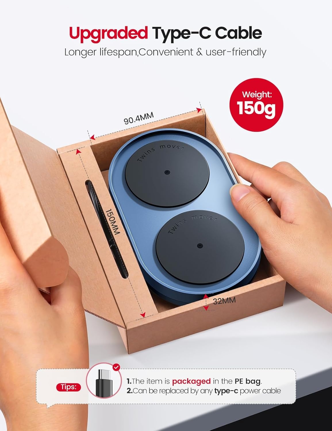 image:imageVaydeer Dual Turntable Mouse Mover Turbo 3 Mouse Jiggler with Adjustable Intervals ONOff Switch Undetectable amp Noiseless Mouse Shaker Simulate Realistic Mouse Movement for Secure Computer Activity