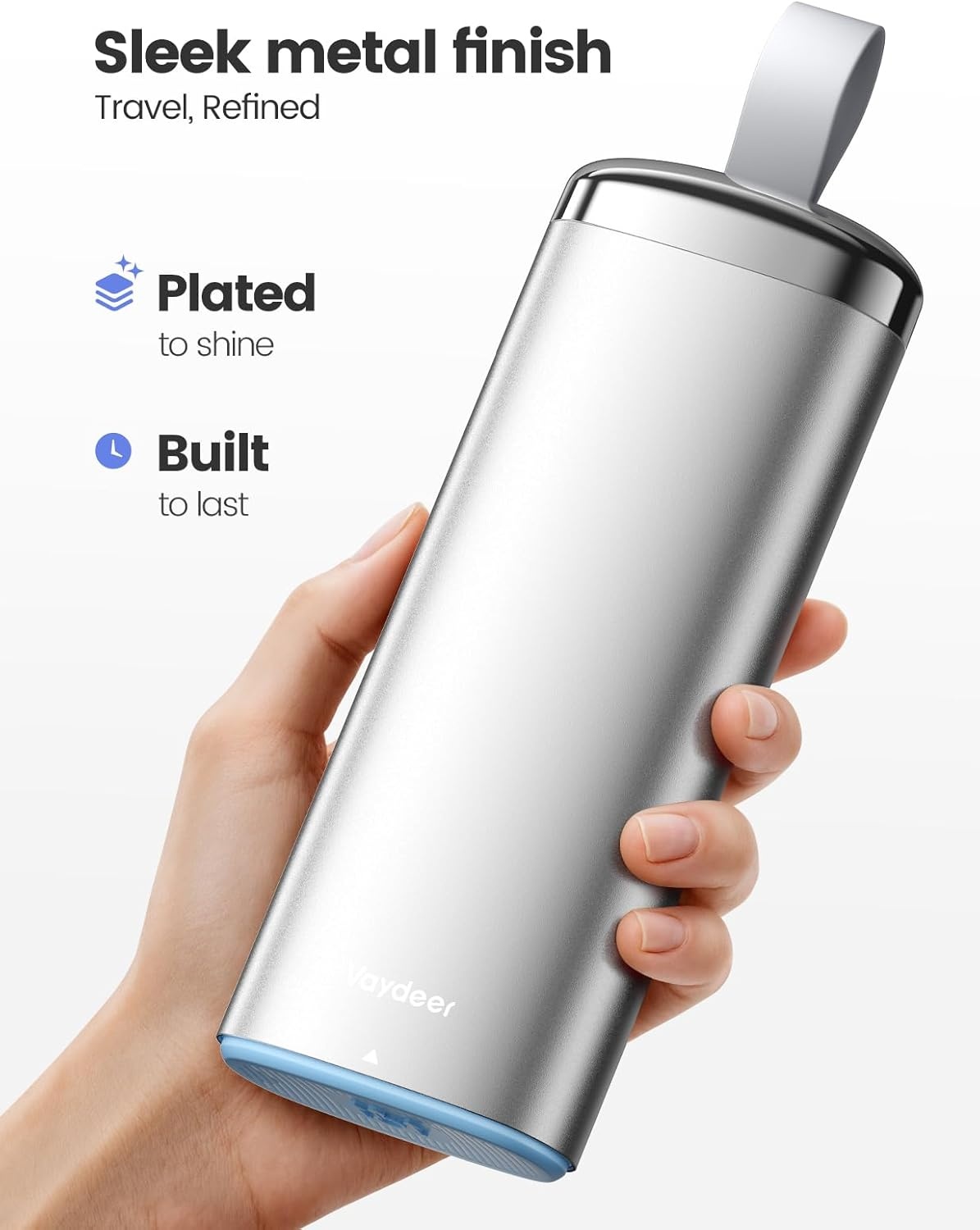 image:imageVaydeer Metal 7 Day Pill Organizer with Builtin Desiccant Compartment Airtight Weekly Travel Pill Box with Carry Handle Slim SlideOut Pill Case for Medication Vitamins amp Supplements SilverA1silver