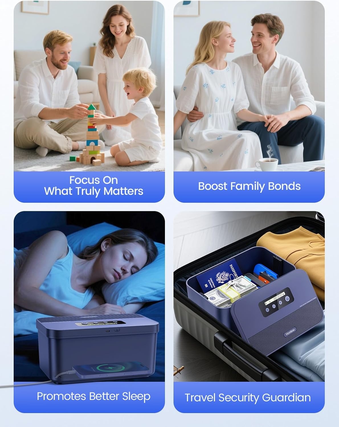 image:imageVaydeer Safe Timed Lock Box Phone Lock Box with Timer Unplug from Phones Video Games Social Media Snacks amp Cravings SelfControl Lockable Storage Box for Focus amp SelfControlDark BlueBlack