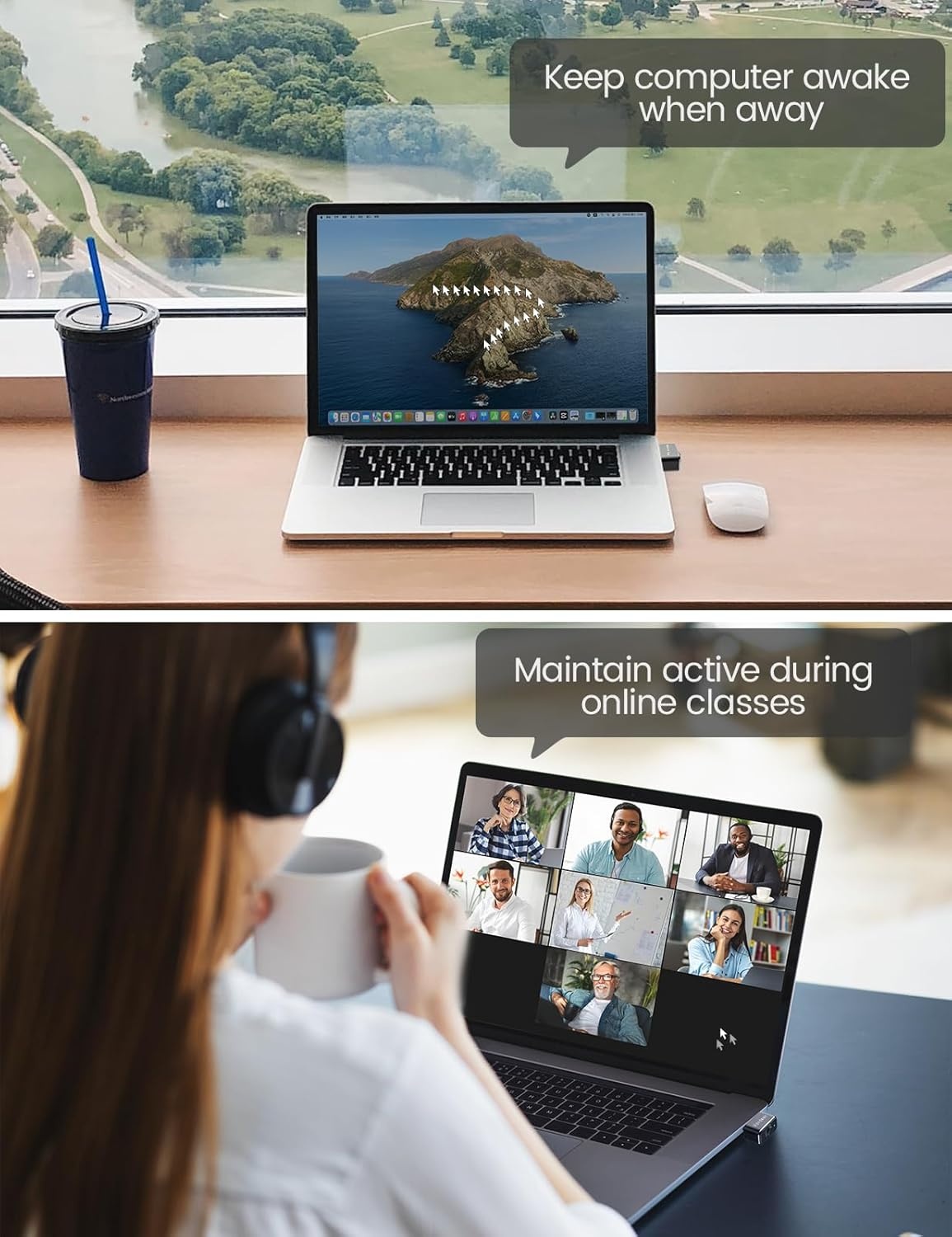 image:imageVaydeer Tiny Mouse Jiggler T3s Mouse Mover Made of Premium Aluminum Alloy Longer Life Span Plug and Play 100 Undetectable 3 Natural and Random Tracks USB Mouse Mover to Boost Your Productivity
