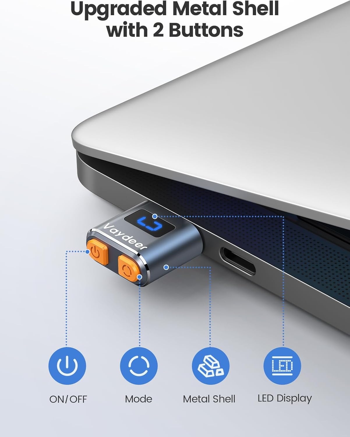image:imageVaydeer Tiny Mouse Jiggler T3s Mouse Mover Made of Premium Aluminum Alloy Longer Life Span Plug and Play 100 Undetectable 3 Natural and Random Tracks USB Mouse Mover to Boost Your Productivity