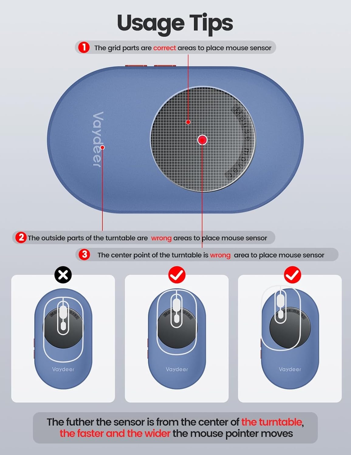 image:imageVaydeer Ultra Slim Mouse Mover Air 3 Mouse Jiggler with Adjustable Interval Timer Undetectable amp Noiseless Simulates Realistic Movement DriverFree Shaker for Keeping The PC Active Misty WhiteDark Blue