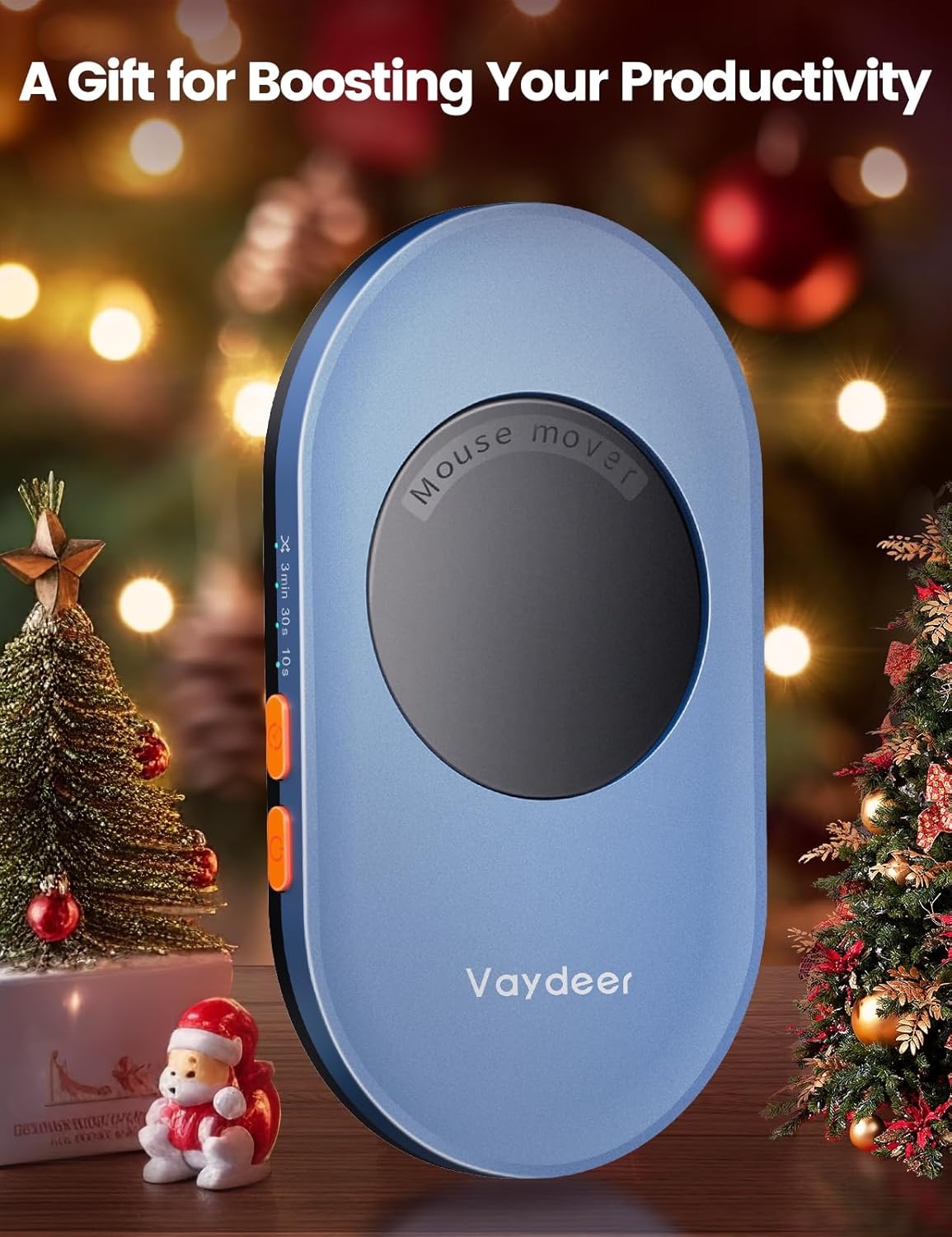 image:imageVaydeer Ultra Slim Mouse Mover Air 3 Mouse Jiggler with Adjustable Interval Timer Undetectable amp Noiseless Simulates Realistic Movement DriverFree Shaker for Keeping The PC Active Misty WhiteDark Blue