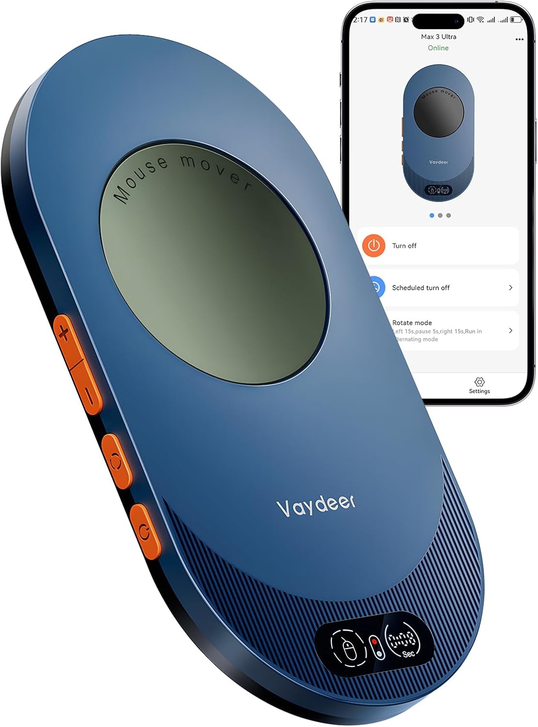 image:imageVaydeer Ultra Slim Mouse Mover Air 3 Mouse Jiggler with Adjustable Interval Timer Undetectable amp Noiseless Simulates Realistic Movement DriverFree Shaker for Keeping The PC Active Misty WhiteDark Green