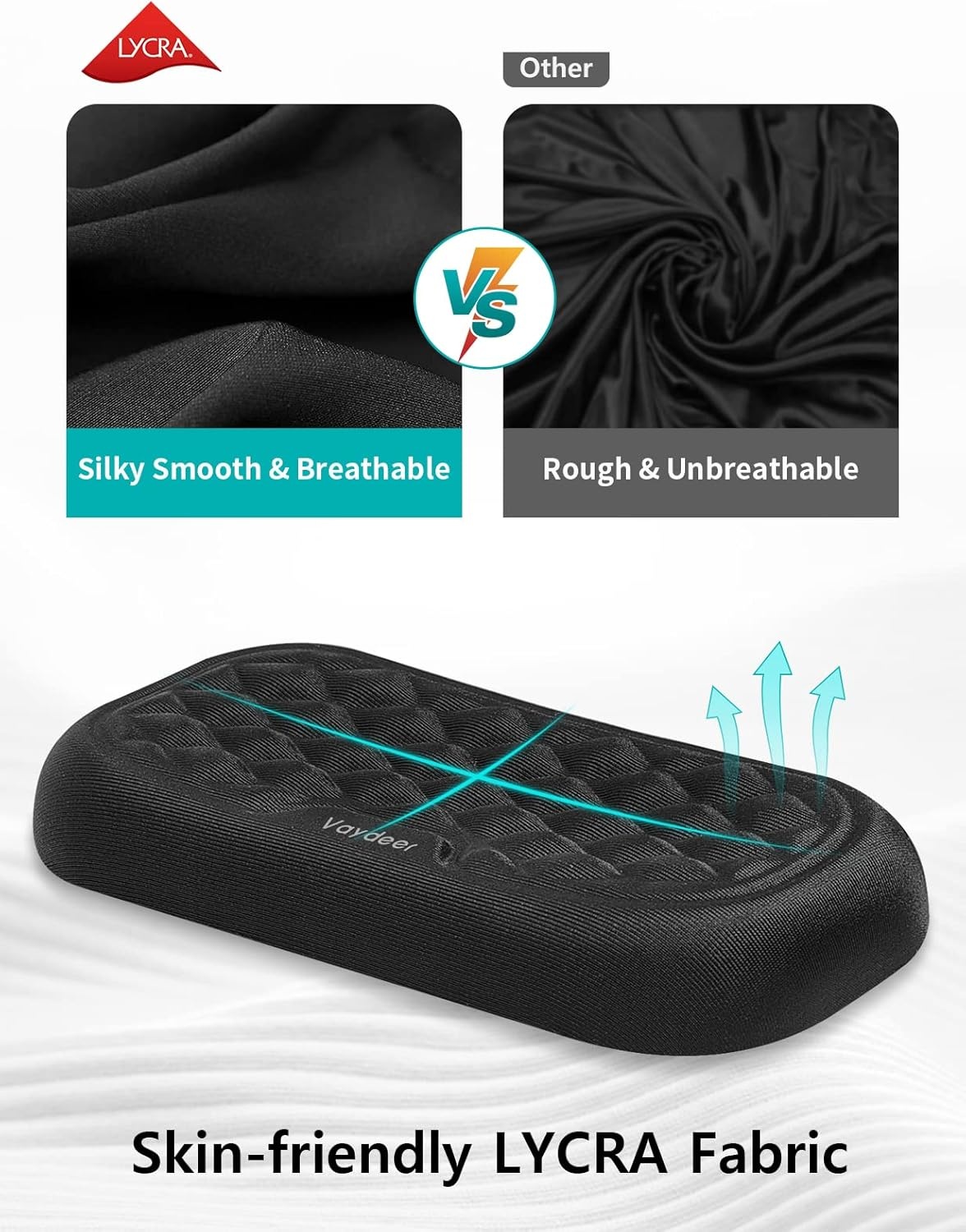 image:imageVaydeer Wrist Rest for Keyboard and Mouse Computer Ergonomic Wrist Support Pad Set Soft Memory Foam Arm Cushion for Desk Palm Hand Office Gaming Laptop TypingMediumBlack