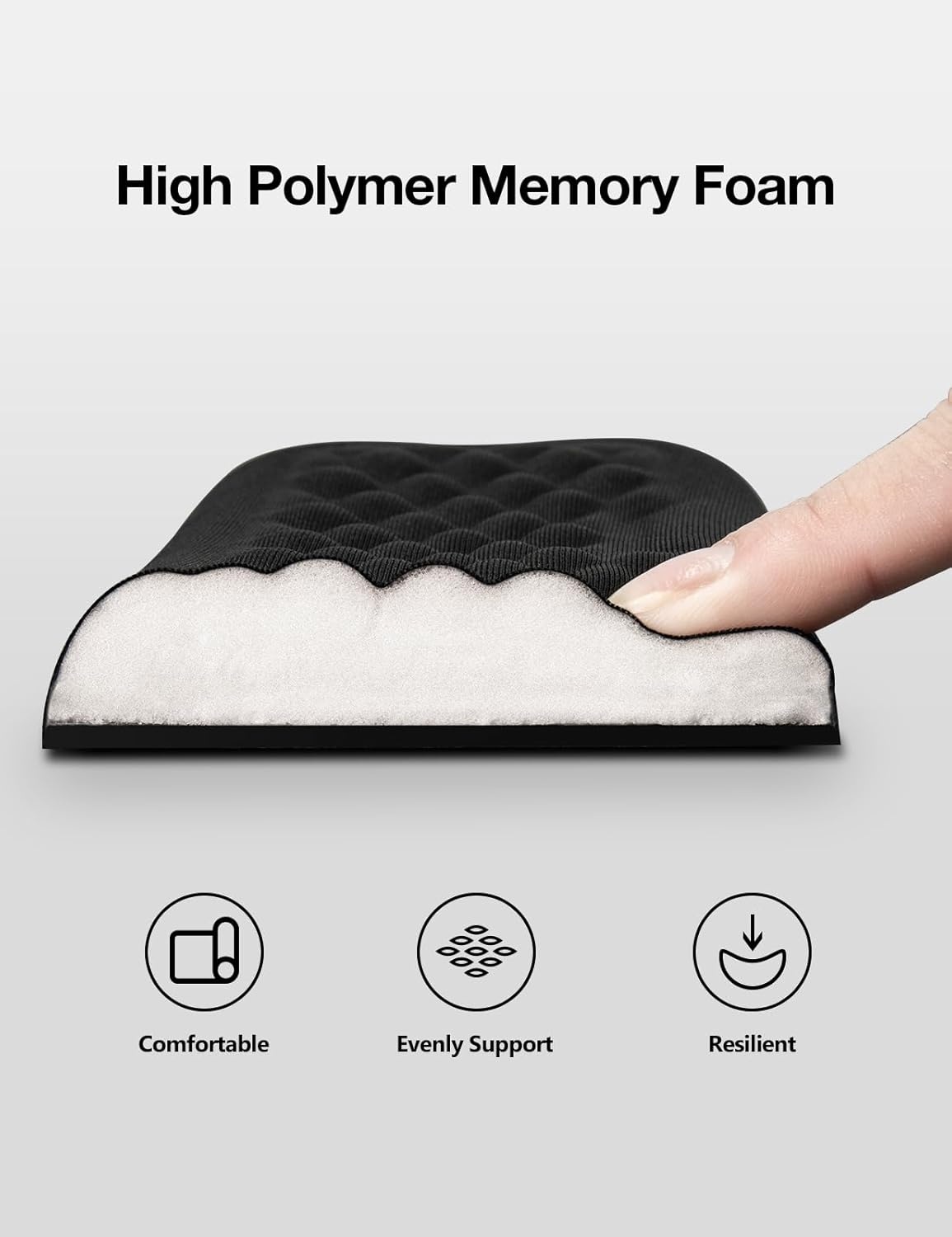 image:imageVaydeer Wrist Rest for Keyboard and Mouse Computer Ergonomic Wrist Support Pad Set Soft Memory Foam Arm Cushion for Desk Palm Hand Office Gaming Laptop TypingMediumBlack