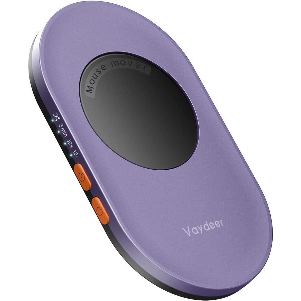 image:imageVaydeer Ultra Slim Mouse Mover Air 3 Mouse Jiggler with Adjustable Interval Timer Undetectable amp Noiseless Simulates Realistic Movement DriverFree Shaker for Keeping The PC Active Misty WhiteLight Purple