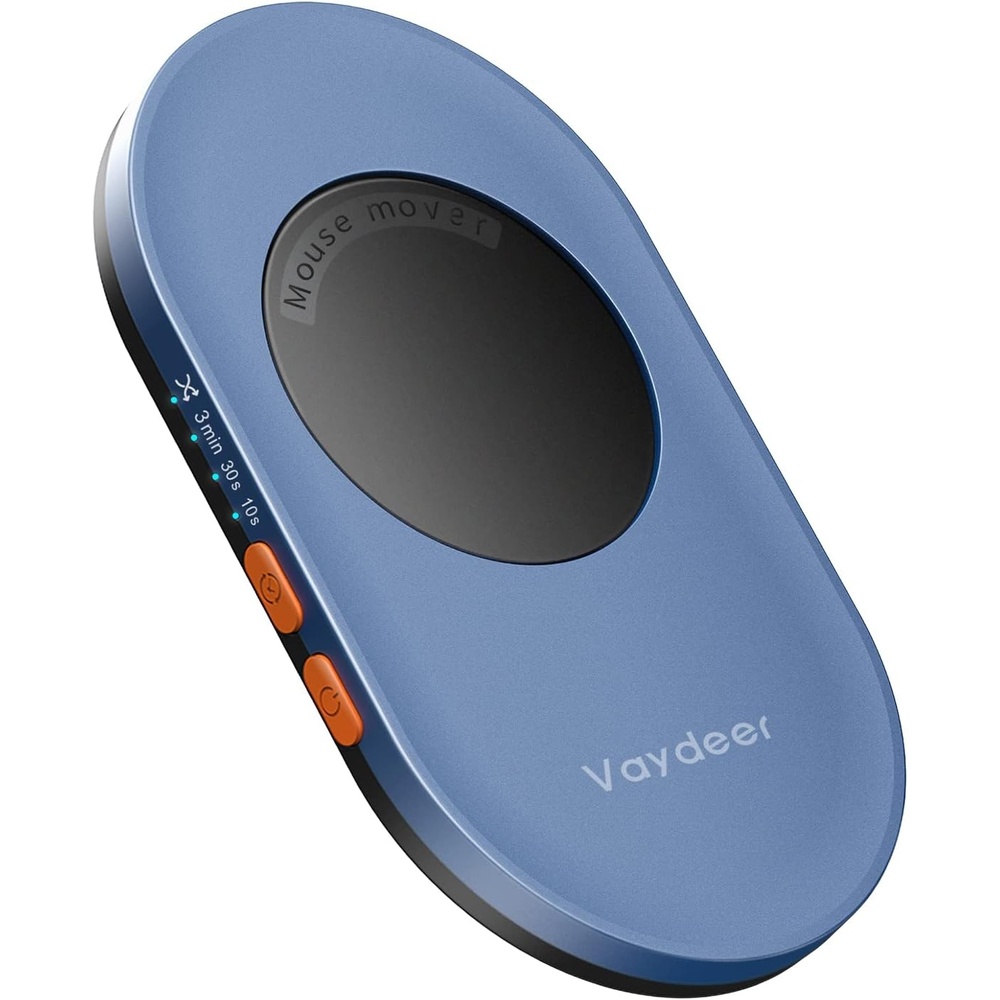 image:imageVaydeer Ultra Slim Mouse Mover Air 3 Mouse Jiggler with Adjustable Interval Timer Undetectable amp Noiseless Simulates Realistic Movement DriverFree Shaker for Keeping The PC Active Misty WhiteDark Blue