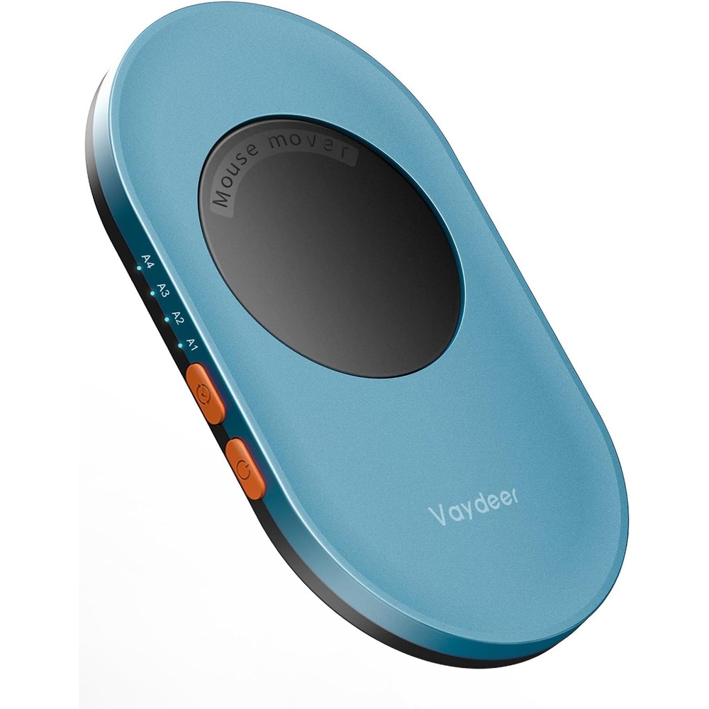 image:imageVaydeer Ultra Slim Mouse Mover Air 3 Mouse Jiggler with Adjustable Interval Timer Undetectable amp Noiseless Simulates Realistic Movement DriverFree Shaker for Keeping The PC Active Misty WhiteLight Blue