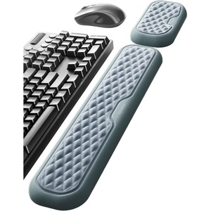 image:imageVaydeer Wrist Rest for Keyboard and Mouse Computer Ergonomic Wrist Support Pad Set Soft Memory Foam Arm Cushion for Desk Palm Hand Office Gaming Laptop TypingMediumGray and Blue