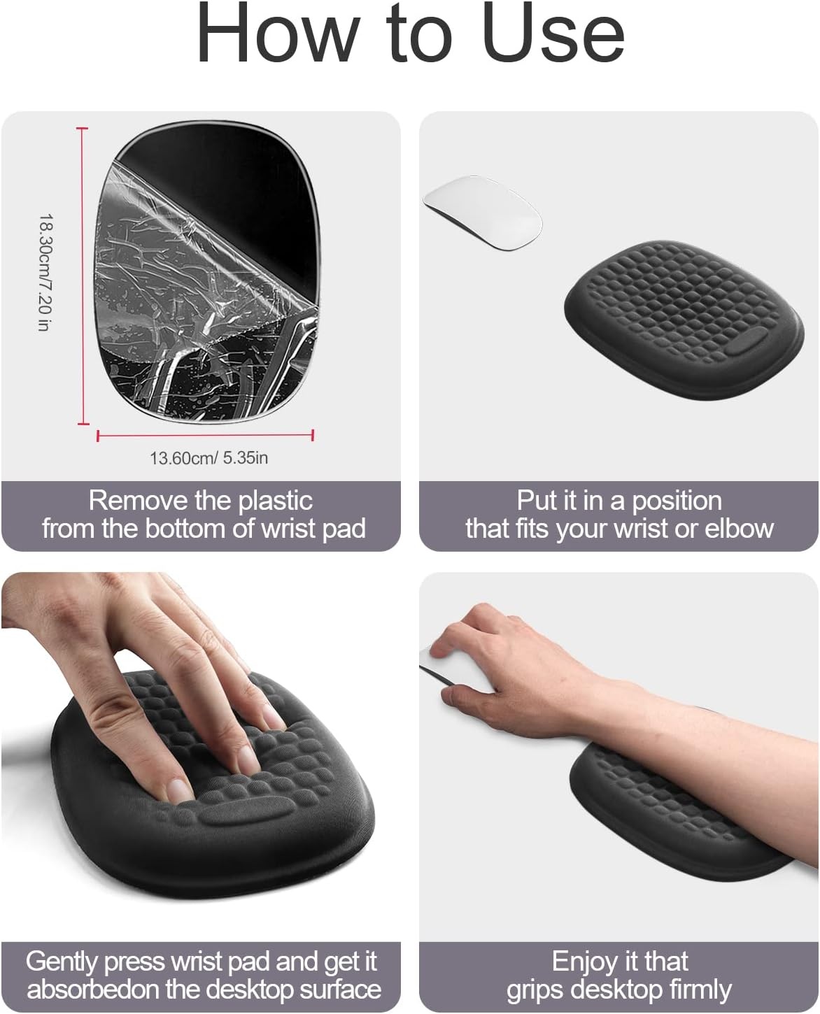 image:imageVaydeer 2Pcs Cloud Elbow Pads Desk Arm Rest Support Soft Memory Foam Wrist Rest Ergonomic Cushion Carpal Tunnel Pain Relief Gel Mouse Pillow for Computer Laptop Office Gaming Car Chair Accessory2