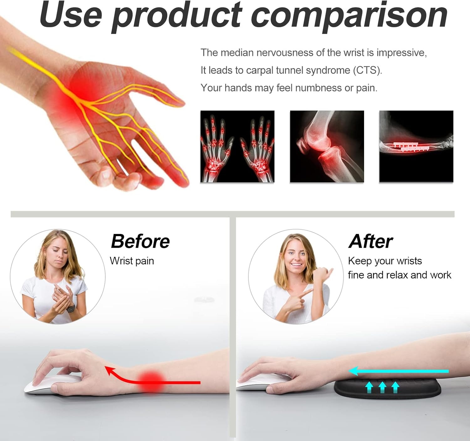 image:imageVaydeer 2Pcs Cloud Elbow Pads Desk Arm Rest Support Soft Memory Foam Wrist Rest Ergonomic Cushion Carpal Tunnel Pain Relief Gel Mouse Pillow for Computer Laptop Office Gaming Car Chair Accessory1