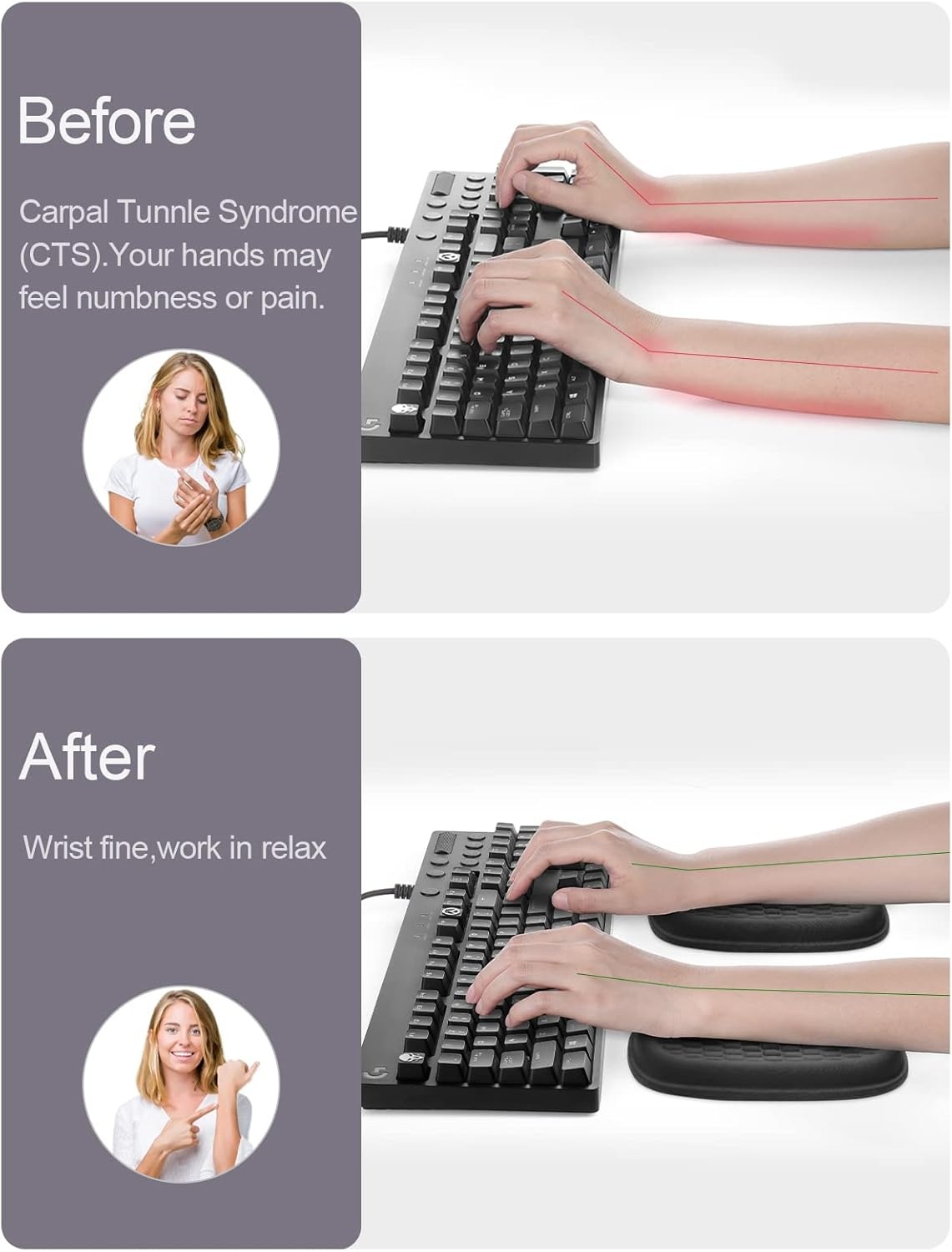 image:imageVaydeer 2Pcs Cloud Elbow Pads Desk Arm Rest Support Soft Memory Foam Wrist Rest Ergonomic Cushion Carpal Tunnel Pain Relief Gel Mouse Pillow for Computer Laptop Office Gaming Car Chair Accessory2