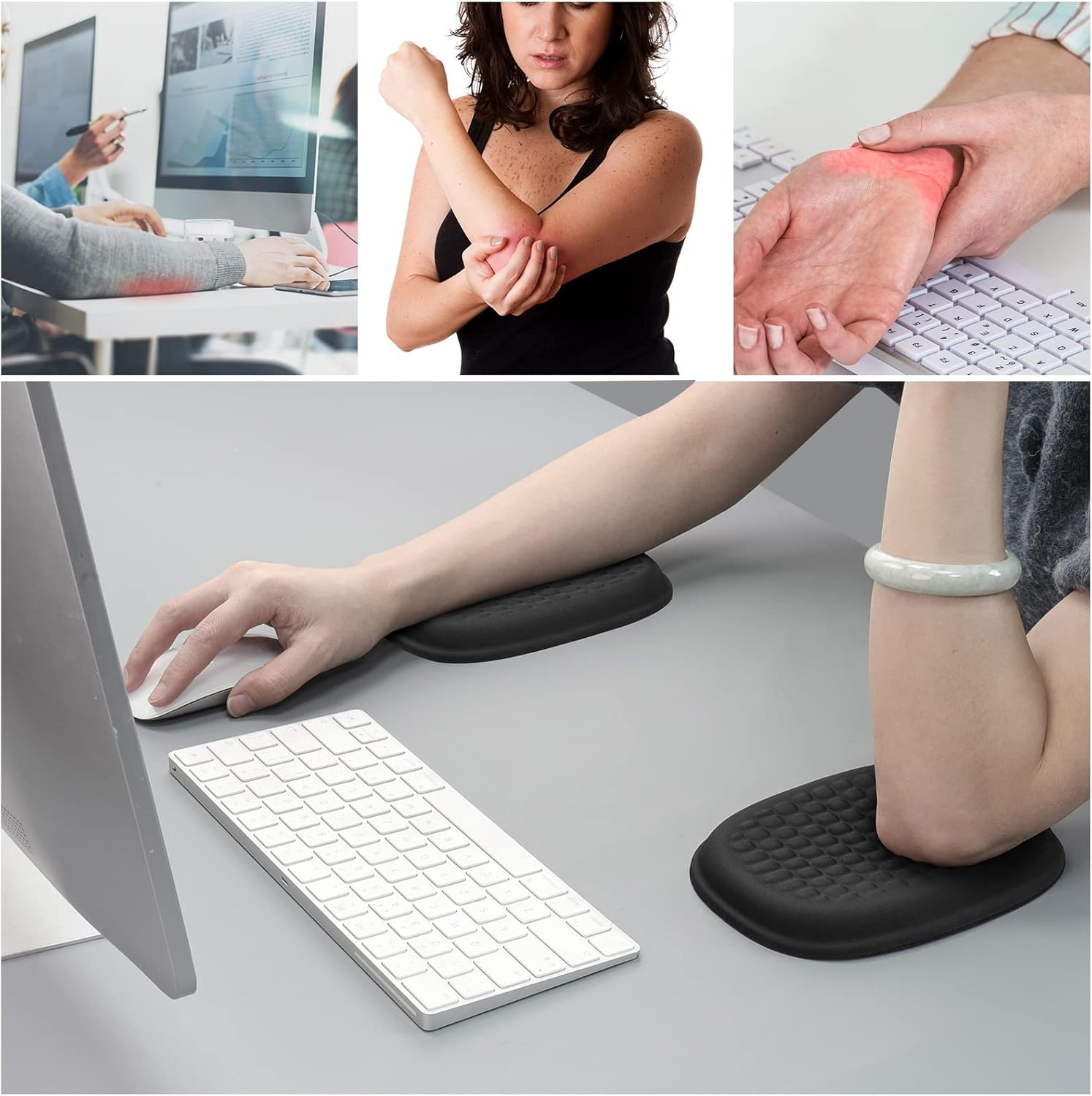 image:imageVaydeer 2Pcs Cloud Elbow Pads Desk Arm Rest Support Soft Memory Foam Wrist Rest Ergonomic Cushion Carpal Tunnel Pain Relief Gel Mouse Pillow for Computer Laptop Office Gaming Car Chair Accessory1