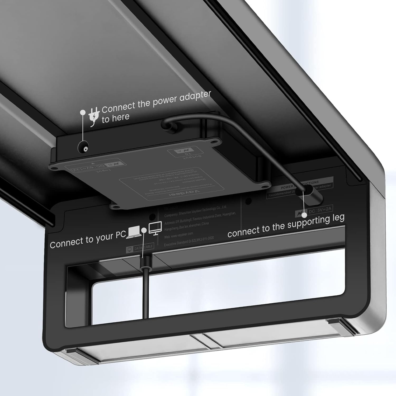 image:imageVaydeer Wireless Charging and USB 30 Monitor Stand Monitor Riser for Desk with Storage Single Shelf Holder Raiser Organizer for Computer iMac Laptop PC Screen Heavy Duty Gift Gaming Studio OfficeLarge