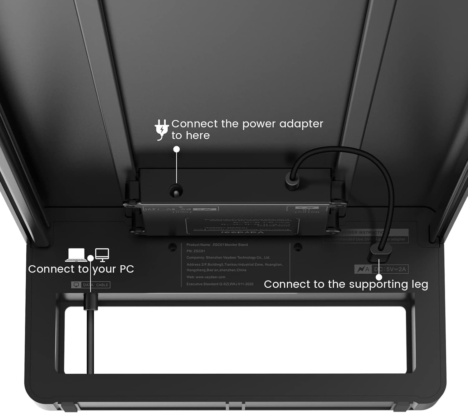 image:imageVaydeer Wireless Charging and USB 30 Monitor Stand Monitor Riser for Desk with Storage Single Shelf Holder Raiser Organizer for Computer iMac Laptop PC Screen Heavy Duty Gift Gaming Studio OfficeXLarge