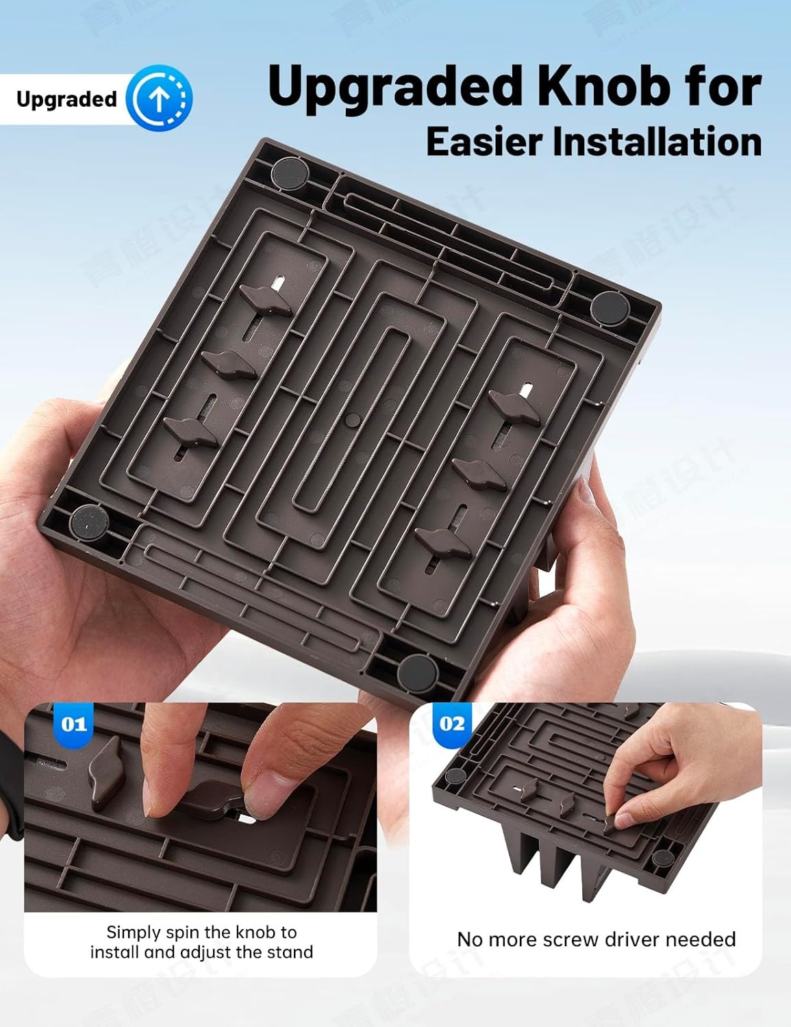 image:imageVaydeer Vertical Laptop Stand Desktop Stand Holder with Adjustable Dock Size 4in1 Design Plastic Laptop Holder Fits All MacBook Surface Chromebook Gaming Laptops Chocolaty